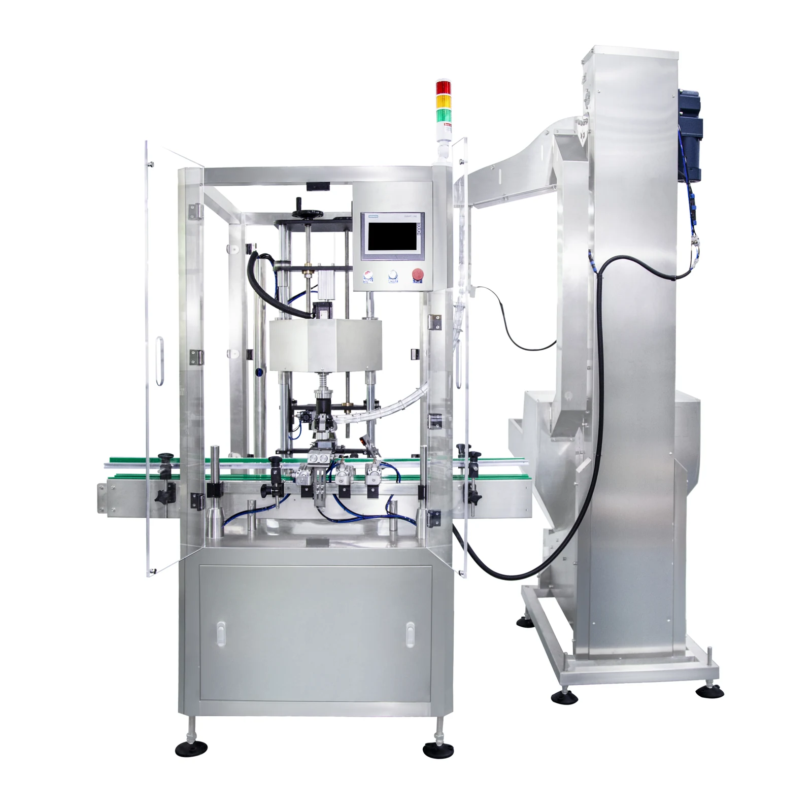 Single-head servo pick-and-place chuck capping machine